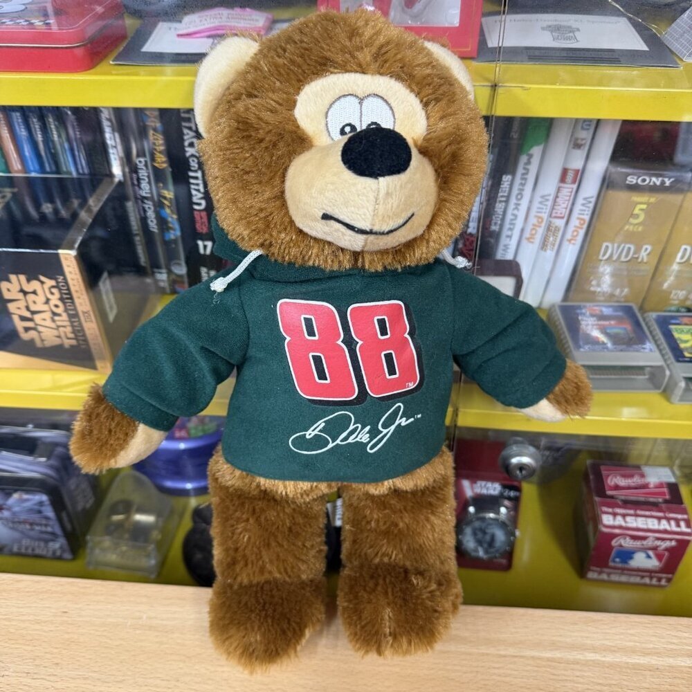Toy Factory Dale Jr #88 Nascar Plush 14" Bear With Green Hoodie EUC 2016